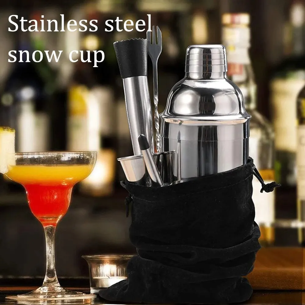 6pcs Cocktail Shaker Set Stainless Steel Mixer Ice Breaker