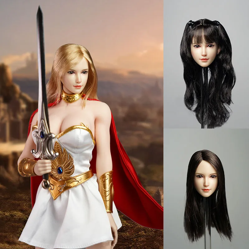 

SUPER DUCK1 SDH015 1/6 Scale Female Soldier Beautiful Girl Asian Head Carving Model Fit 12 Inches Pale Skin Action Figures Body