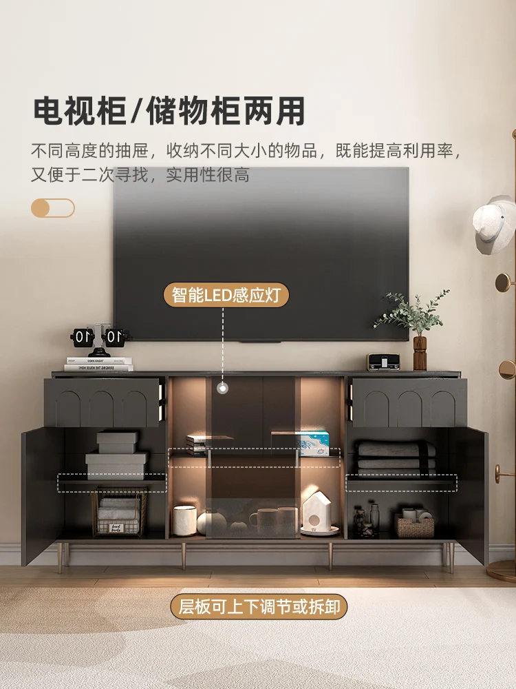 

TV Bench for Bedroom Small Apartment Floor High 20cm Ultra-Thin Room Bed Front Cabinet