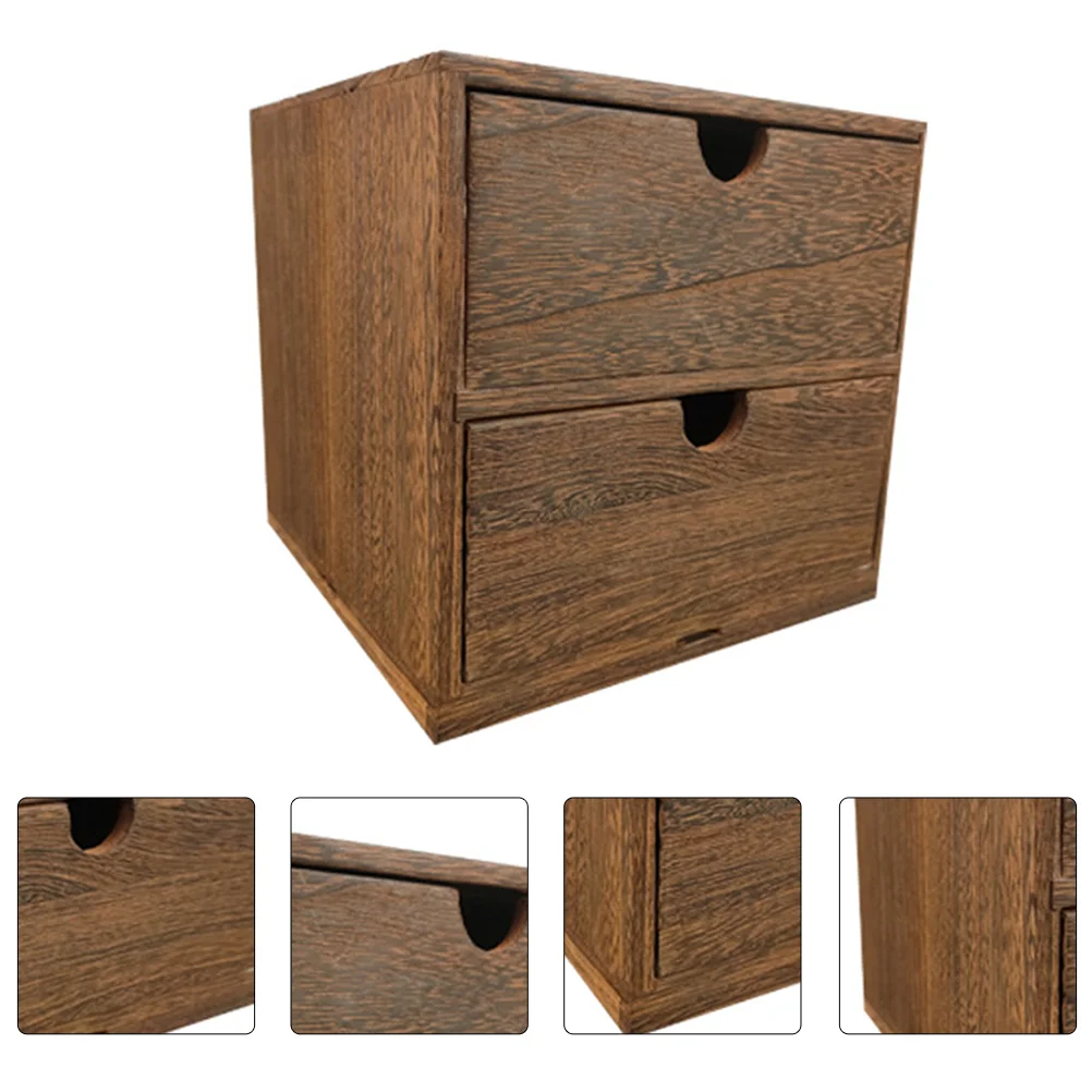 

Vintage Wooden Drawer Storage Box Office Desktop Cabinet Sundries Finishing Box Jewelry Cosmetic Organizer Home Decoration