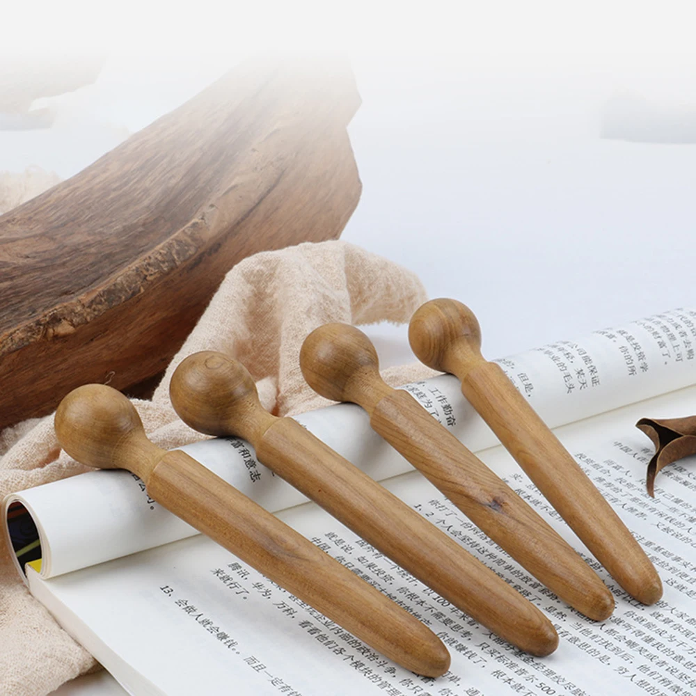 Sandalwood Acupoint Stick Wooden Acupoint Stick Dial Massage Meridian Pen Foot Sole Massage Tool 1Pcs