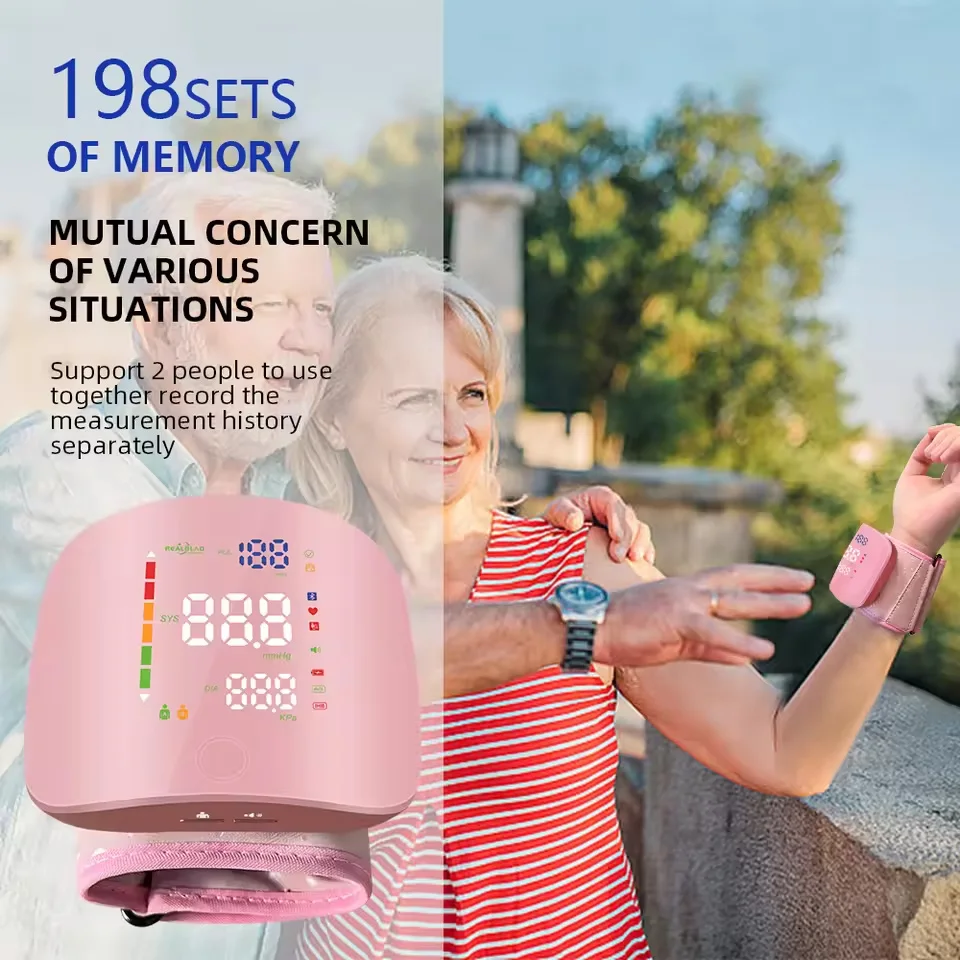 Wrist Blood Pressure Monitor Digital Voice Heart Rate Blood Pressure Monitor LED Digital Screen Rechargeable Home Medical blood pressure monitor,blood pressure meter