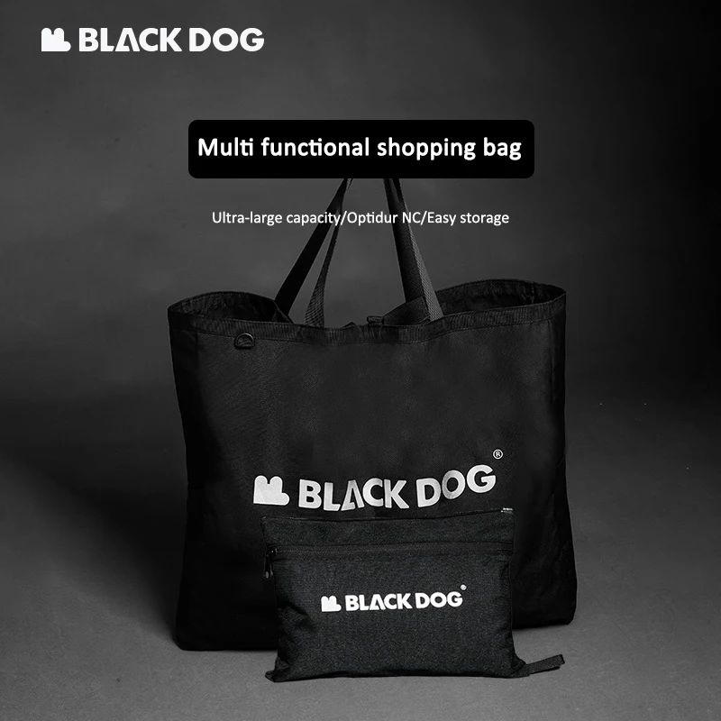 

Многофункциональная сумка для покупок Blackdog, черная вместительная складная сумка, Складная портативная износостойкая Сумка-тоут