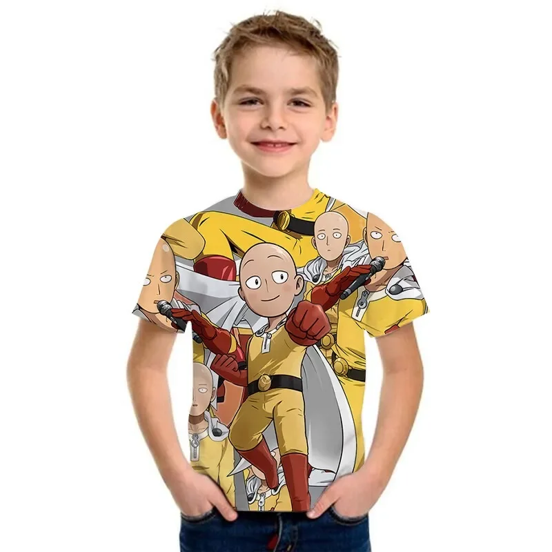

Short Sleeve 3D Print kids boys girls T-Shirt One Punch Man childrens Casual Streetwear Fashion Anime Cartoon Trendy T Shirts
