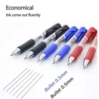 23pcs Retractable Ballpoint Pen Large Capacity 0.5mm Ballpoint Pen Black/Red/Blue Replaceable Refill Stationery School Supplies 5