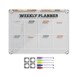 Fridge Whiteboard Magnetic Reusable Magnetic Calendar Whiteboard For Refrigerator 12x9in Acrylic Clear Message Board Fridge
