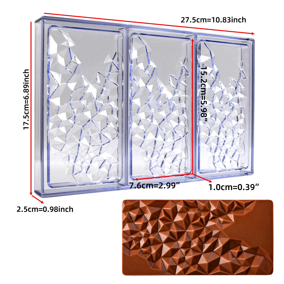 Polycarbonate Chocolate Bar Molds for Confectionery and Baking