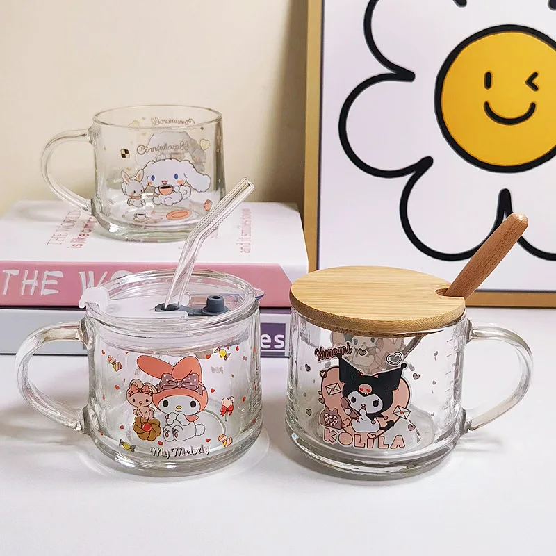 Cute Kuromi Glass Can 16oz, Kuromi Cup, Sanrio Glass Cup
