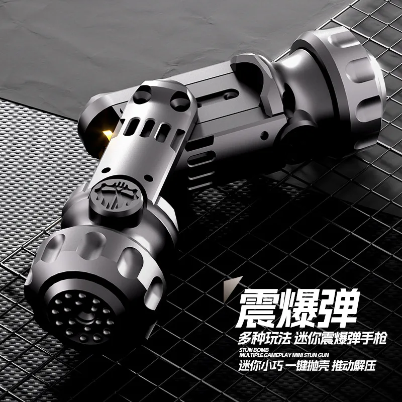 EDC Stun Grenade Metal Mini Toy Gun Shell Ejected aunch Soft Bullet Pistol Fidget Spinner Decompression Ratchet Push Slider Gift fidget toy sensory fidget toy anti stress toy finger sensory toy