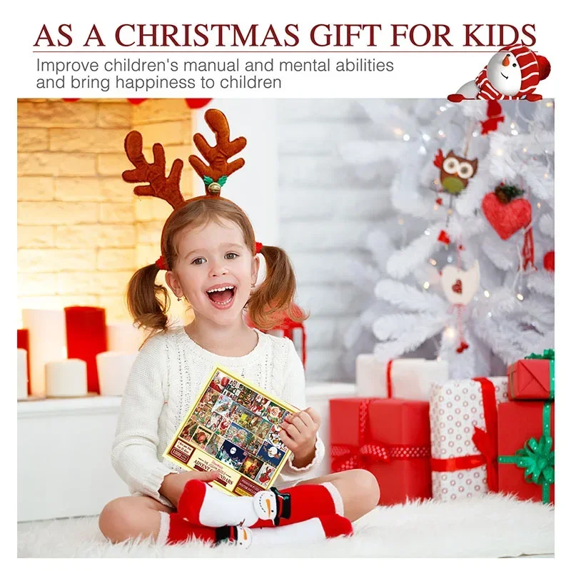 Christmas Jigsaw Puzzles Advent Calendar Surprise Countdown Theme Festival Advent Calendar Festival Party Favor For Gifts 2025