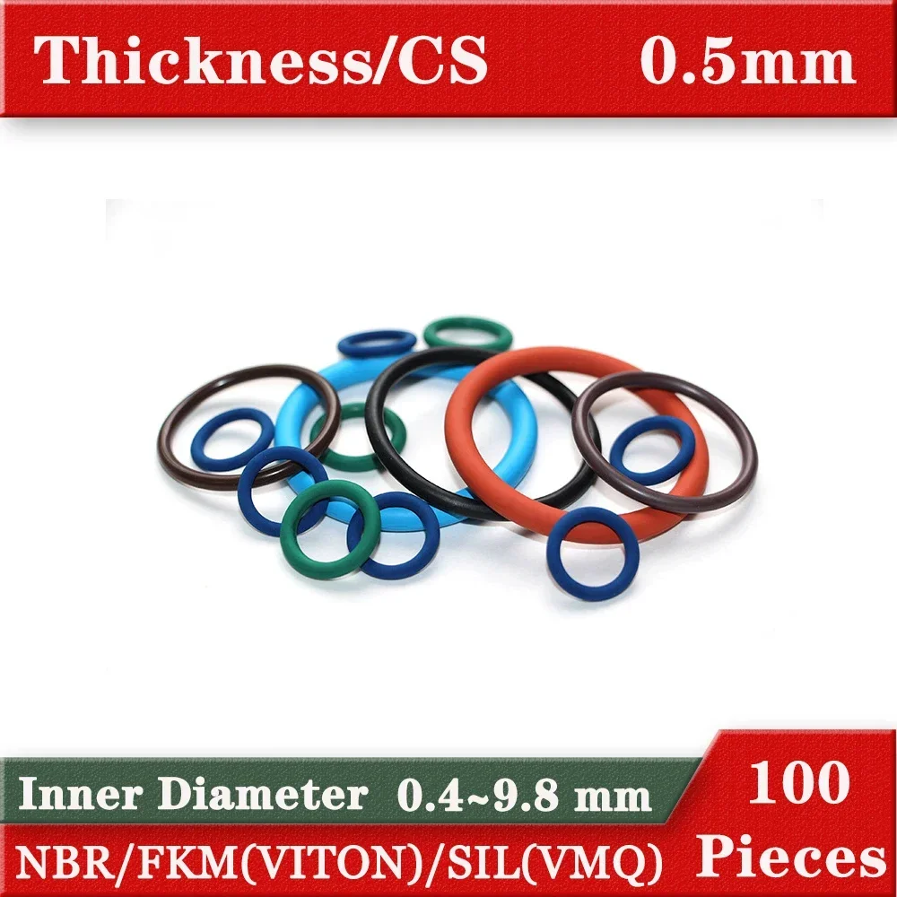 O-ring In Fluoro Gomma - 10 Pezzi, Misure 7x6x0.5 Mm, Resistenti A Temperature -20°C/+230°C