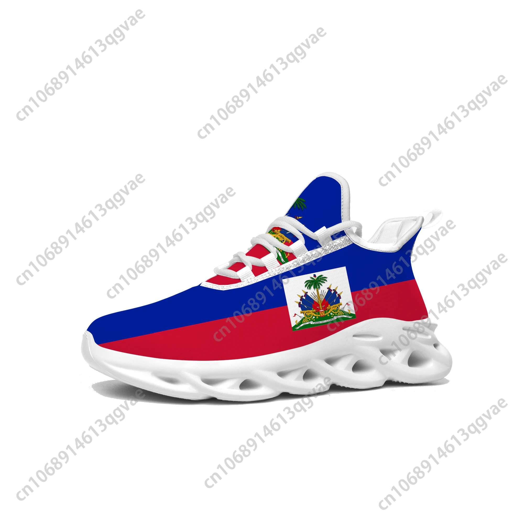 Haitian Flag Flats Sneakers Mens Womens Haiti Pop Sports Running High Quality Sneaker Lace Up Mesh Footwear Tailor-made Shoe