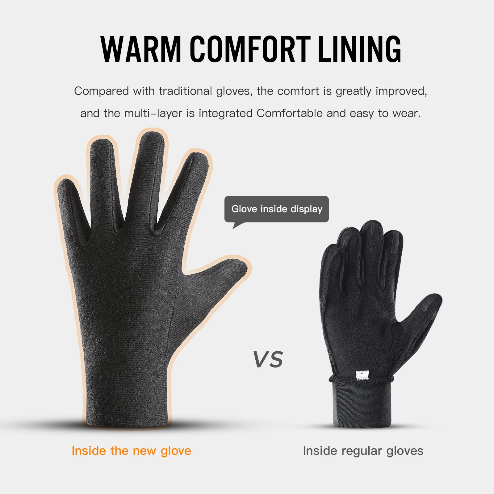 Winter Outdoor Heating Ski Riding Gloves Black Waterproof With Battery Warm Electric Heating Temperature Control Cycling Gloves