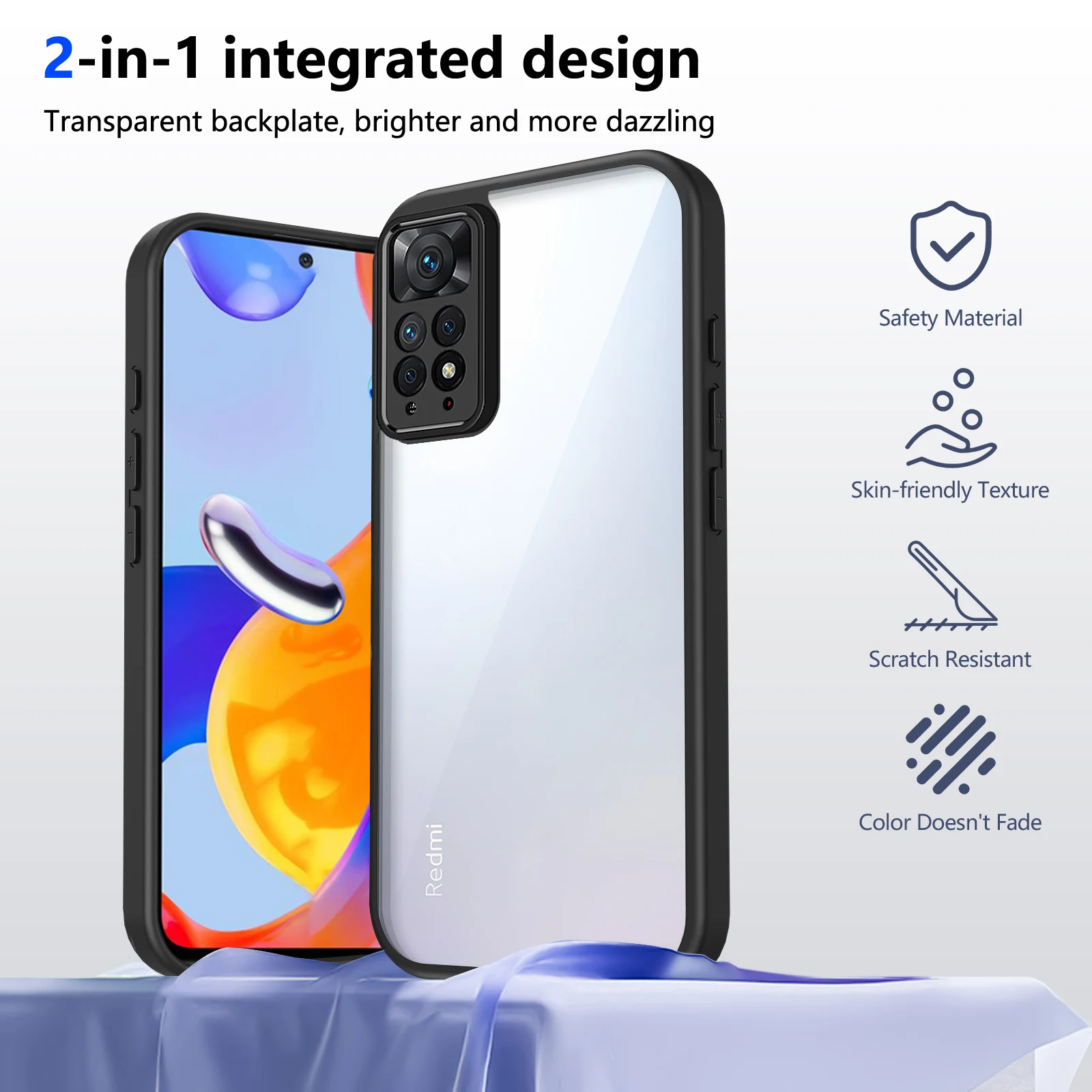 Durable Shockproof Matte Acrylic Phone Case - Clear Hard Cover