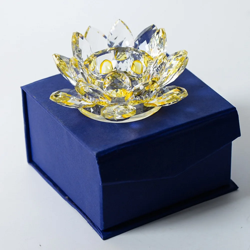 Clear Crystal Glass Lotus Flower Candle Tea Light Holder Candlestick Home Decor Craft Tea Light