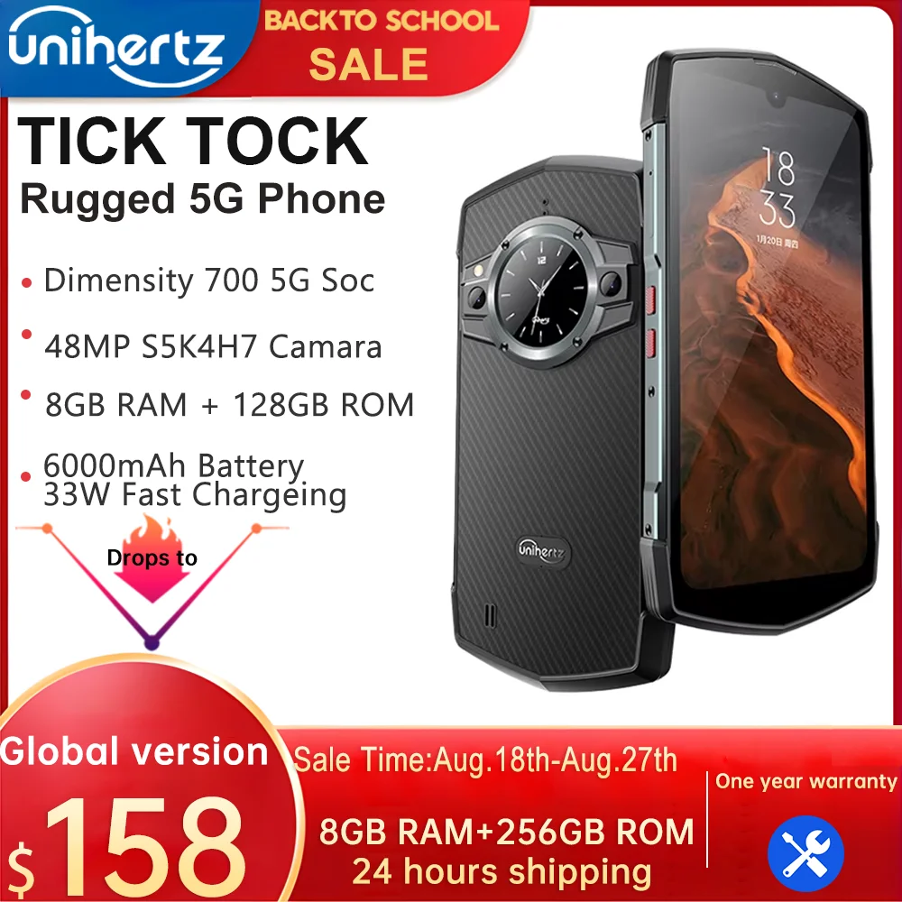 Unihertz Tick Tock 5G 頑丈なスマートフォン Android 6+256GB 48MP
