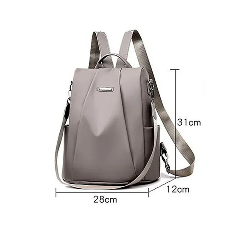 New Fashion Nylon Solid Color Lightweight Waterproof Large Capacity Detachable Shoulder Strap Multi Functional Women's Backpack 2