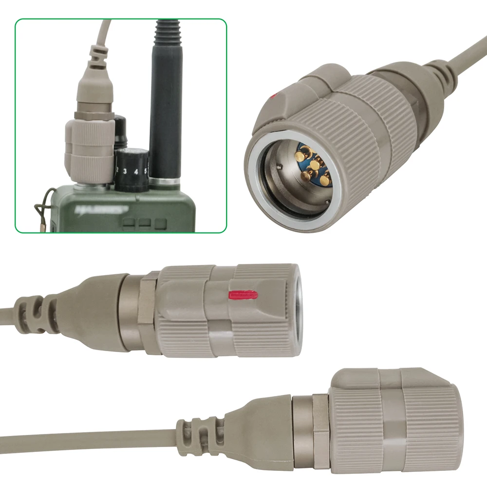 Tactical Ptt RAC 6 Pin PTT for PRC-163/148/152 Harris Military Radio Non-Functional Walkie Model for ShootingTactical Headset