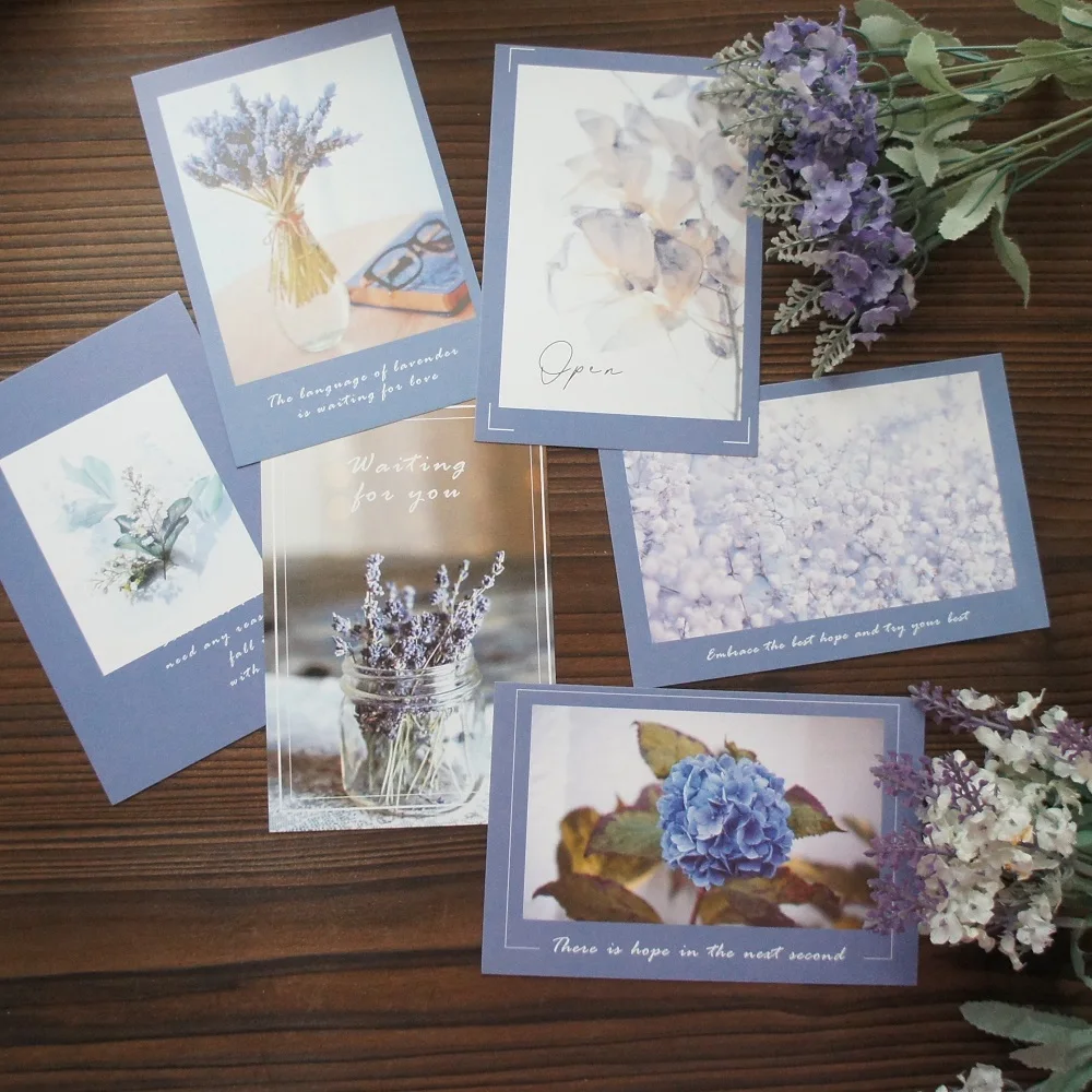 

15pcs Purple Hydrangea Lavender Design As Post Greeting Gift Card Party Invitation Scrapbooking Use