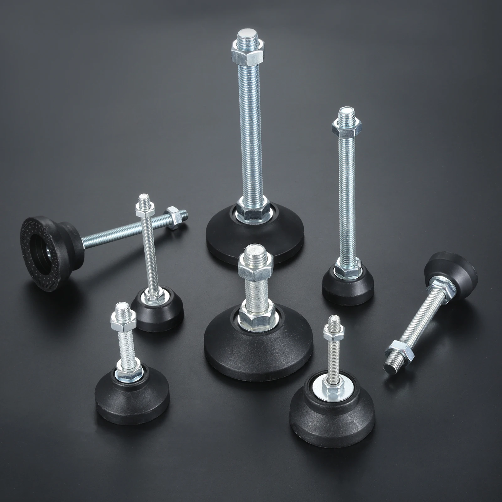 4pcs/set Adjustable Furniture Foot Thread Nylon Metal Glide Leveling Feet M8 M10 M12 Dia. 40/50mm Guard Pad Universal Support