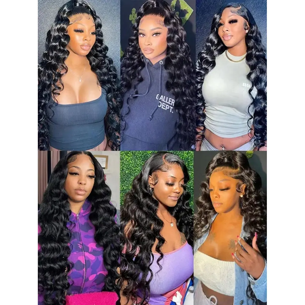 28 32 Inch 13x4 Loose Deep Wave HD Transparent Lace Frontal Wig 250% Density Pre Plucked Human Hair Wig with Baby Hair 2