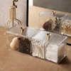 Makeup Tables Organizer Cotton Swab Storage Box Household Portable Transparent Cosmetic Holder Make Up Box Dresser Accessories 2