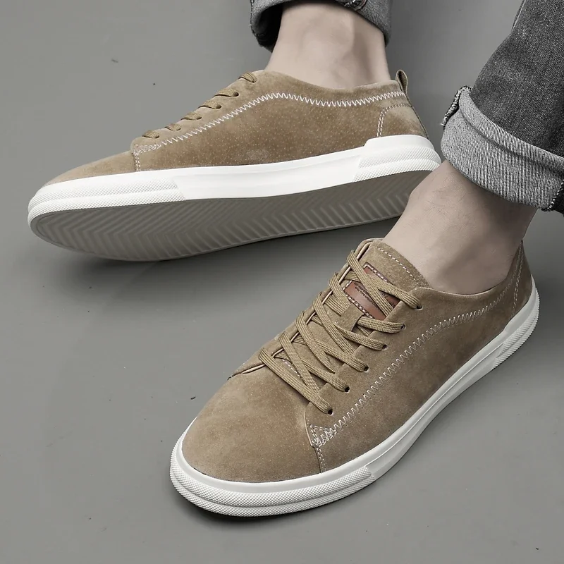 New Mens Casual Leather Antiskid Sneakers Waterproof Vulcanized Shoes Men Comforthable Sneakers Casual Shoes Plus Size 38-44 4