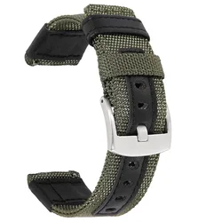 Quick Release Nylon Sport Watch Strap - Universal Wristband Accessory with Tool - 22mm (Army Green)