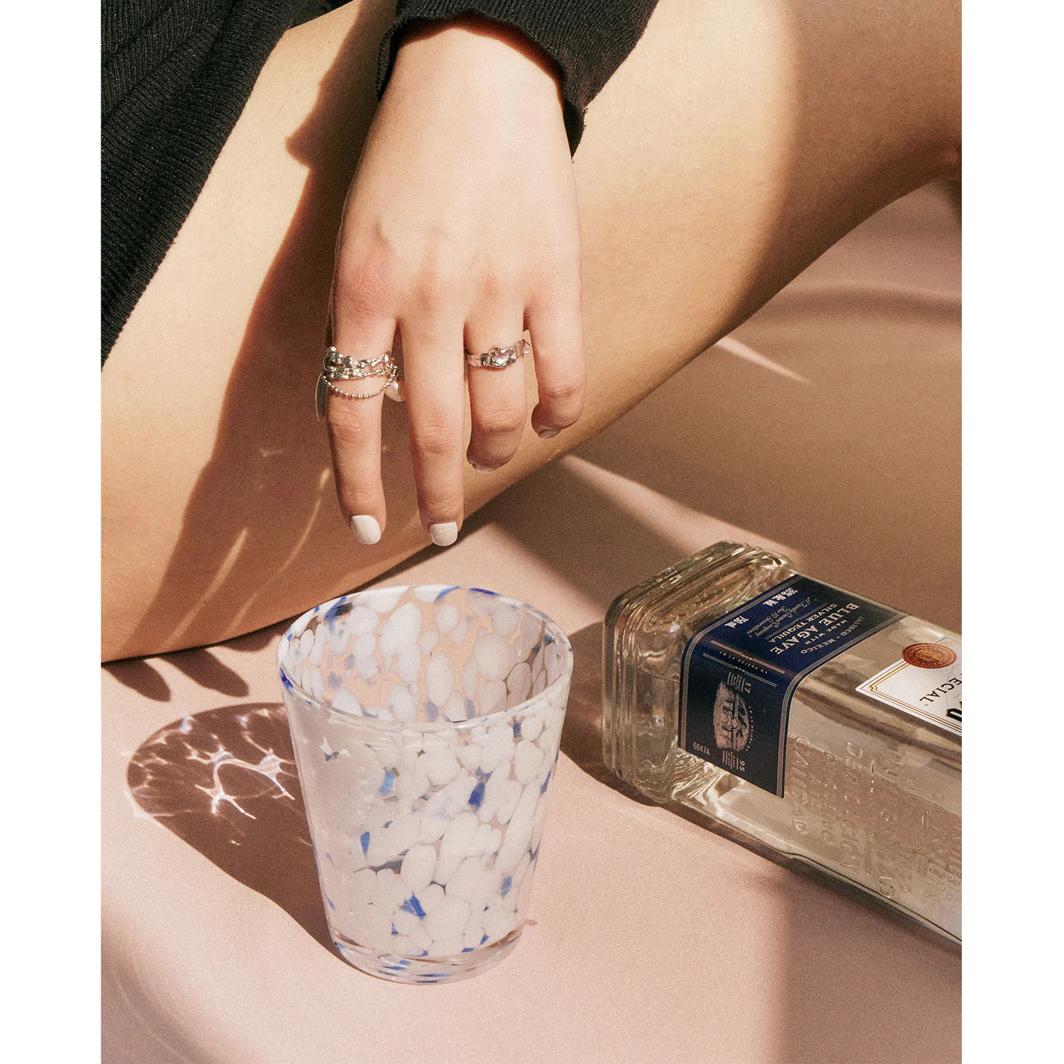 Vintage Glass Cups-Sunlit Ocean Vibes, Handcrafted Luxury Gift for Caf&eacute;s Photography Essential