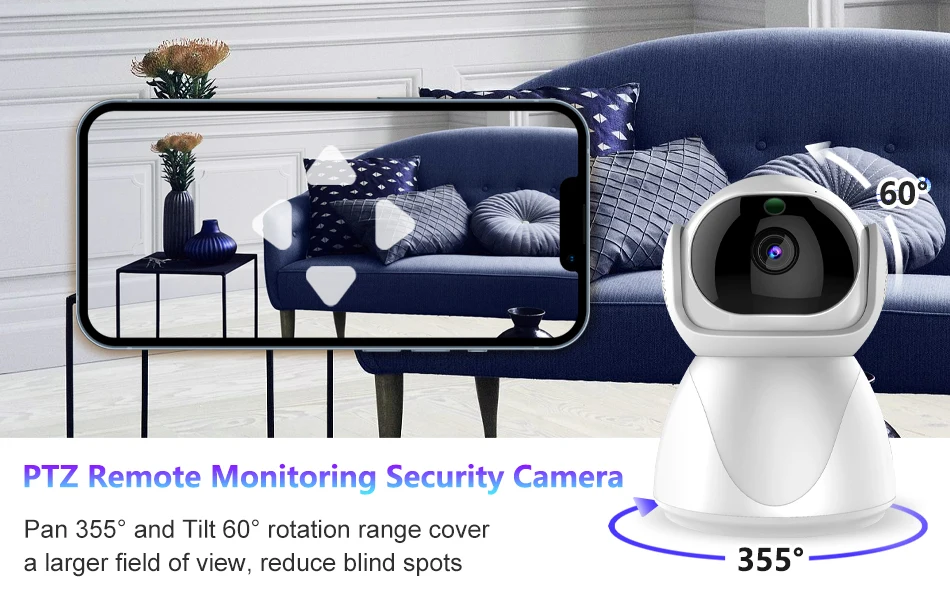 Camara Wifi De Seguridad Para Casas IP Interior Exterior Vigilancia  Inalambrica