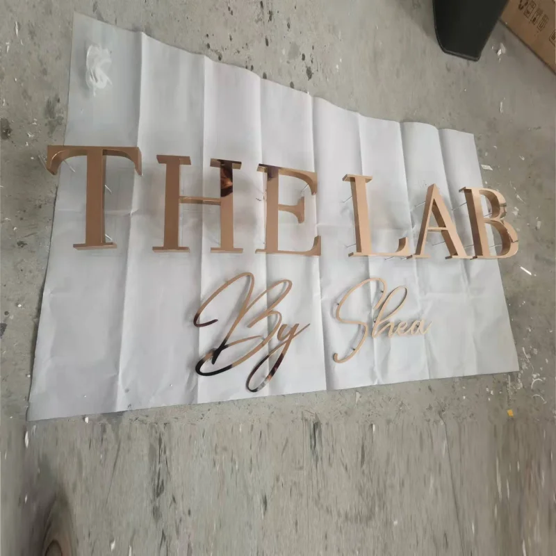 Custom made Outdoor rose gold color metal letters, rose gold