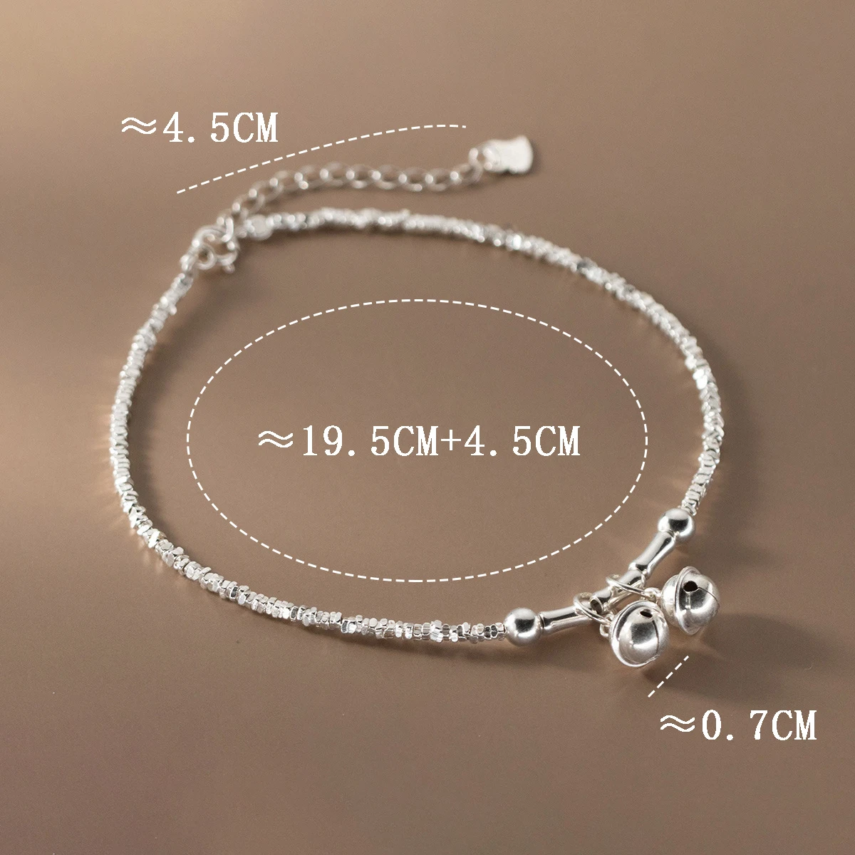 MIQIAO Bell Anklets Silver 925 Sterling Silver Bracelet On The Leg For Women Foot Bracelet 925 Foot Women Leg Chain
