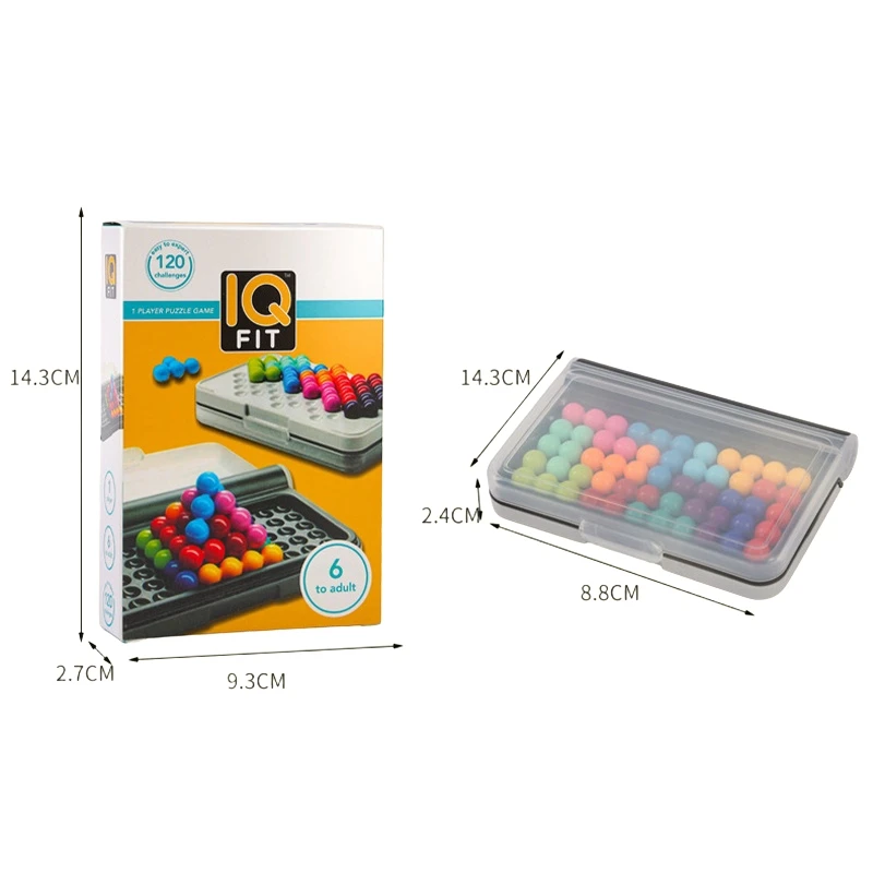 120 Challenges IQ 3D Puzzle Board Game Classic Pyramid Plate Pearl Logical Mind For Children Pyramid Beads Montessori Toys Gifts 6