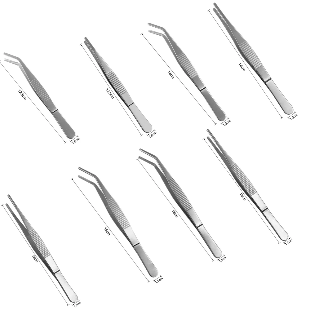 Tweezer tool Stainless Steel Tweezers Curved Pointed Serrated Tip Home Medical Dental Garden Daily Kitchen Precision