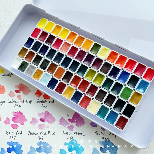 Belgium Isaro Watercolor Paint 66color 0.5ml 1ml Professional Aquarela Iron  Box Student Supplies Art Supplies - Water Color - AliExpress