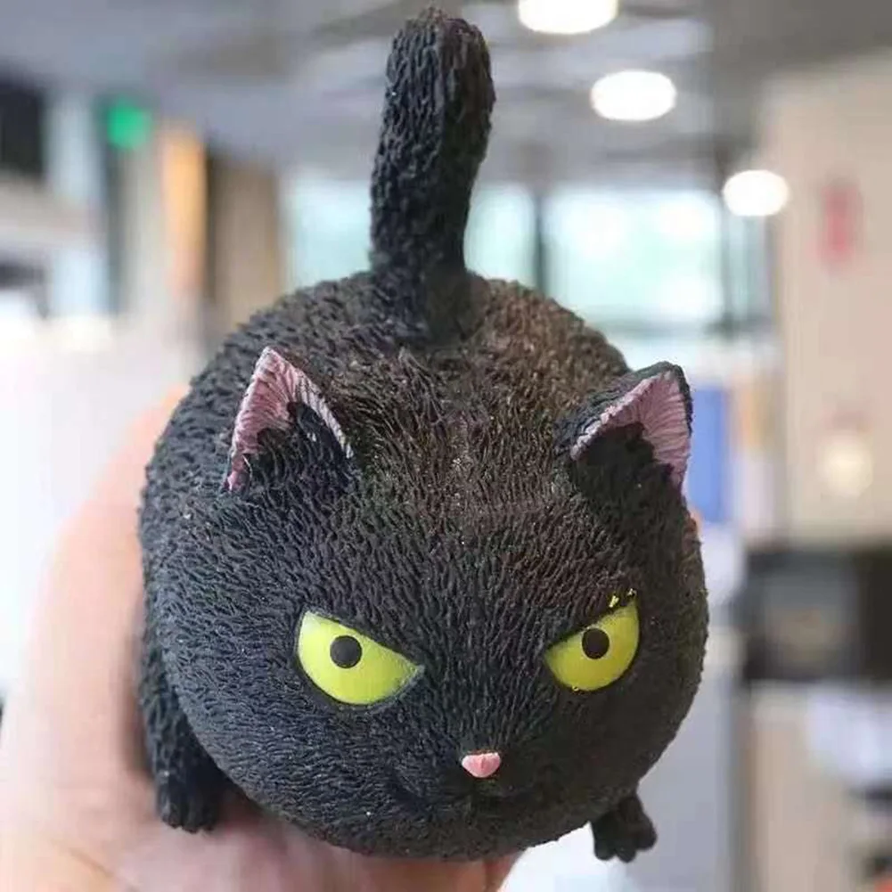 GUSTVE Pinch Angry Cat Cute Pet Toy Decompression Artifact Vent Toy Cat-Shaped  Stress Relief Balls Squeeze Animal Toys For Anxiety Adhd Autism 