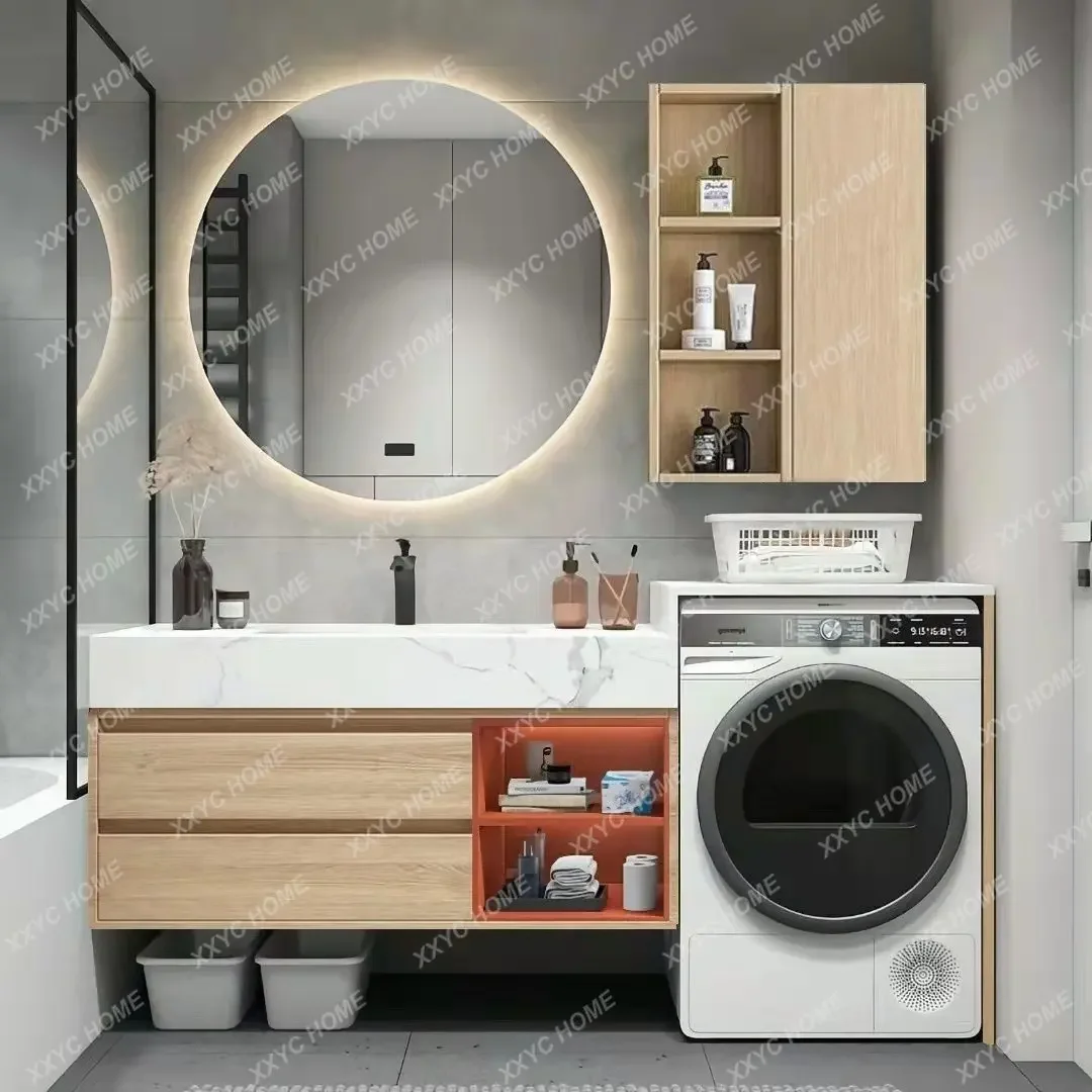 Washstand All-in-One Cabinet Combination Stone Plate Whole Washbin Bathroom Cabinet Bathroom Washbasin