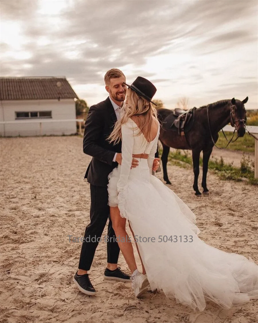 Wedding Dresses Customized Two-Piece Bohemian Jersey