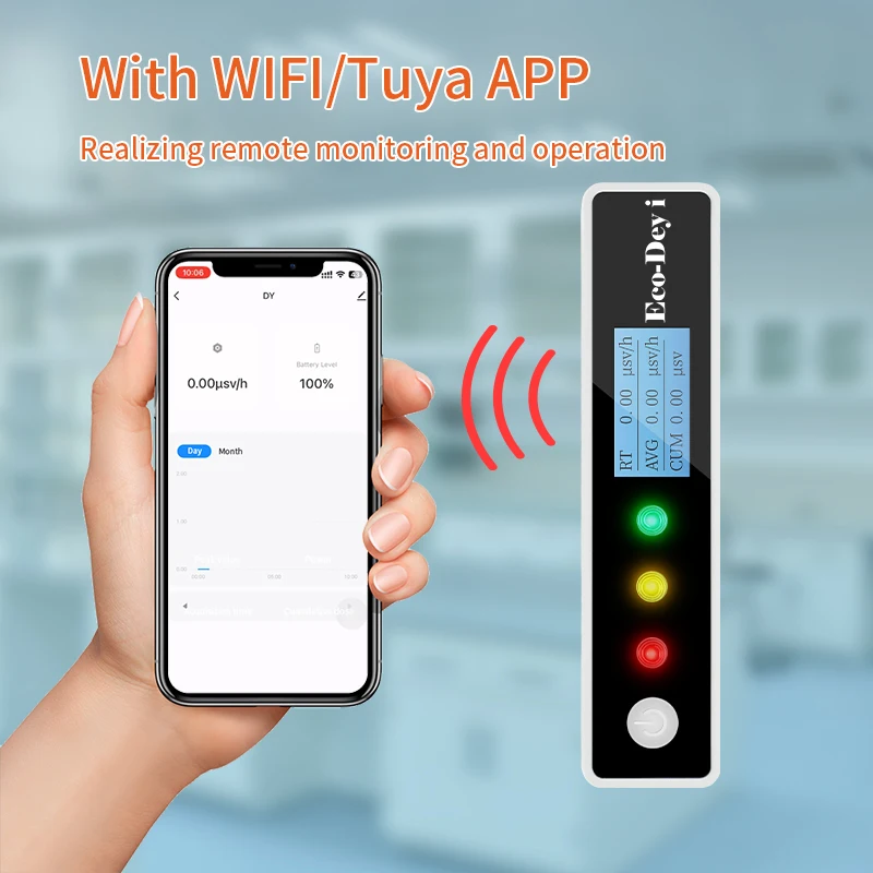 Portable WIFI nuclear radiation detector counter Beta Gamma X-ray γ-ray β-ray high precision radioactivity tester dosimeter 6