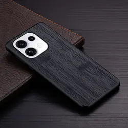 Elegant Wood Grain PU Leather Phone Cover for OPPO Reno16 FS 5G (Black)