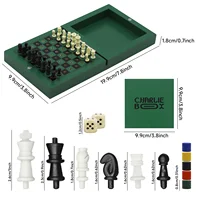 Mini Chess Board Set Folding Wooden Chessboard Board Game Portable Kid Toy Portable Outdoor Charlie Box Gifts For Child Adults 2