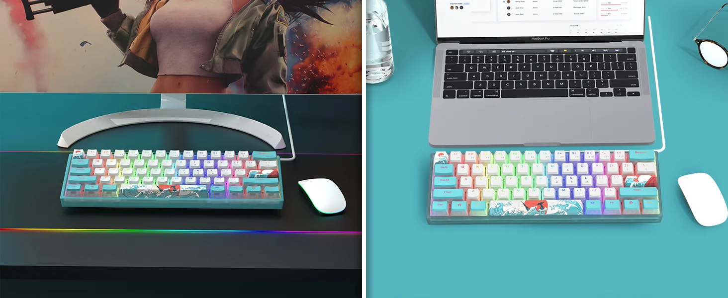 Blue Sea Theme, PBT Keycaps para Windows, PC Gamers