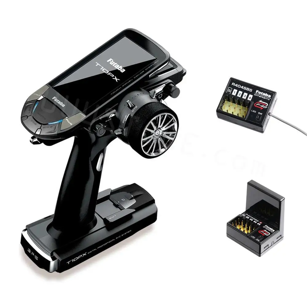 Futaba T10Px 10-Channel 2.4Ghz T-Fhss Radio System With Dual R404Sbs/R404Sbs-E Receivers For Rc Car Boat  Models Diy Toy