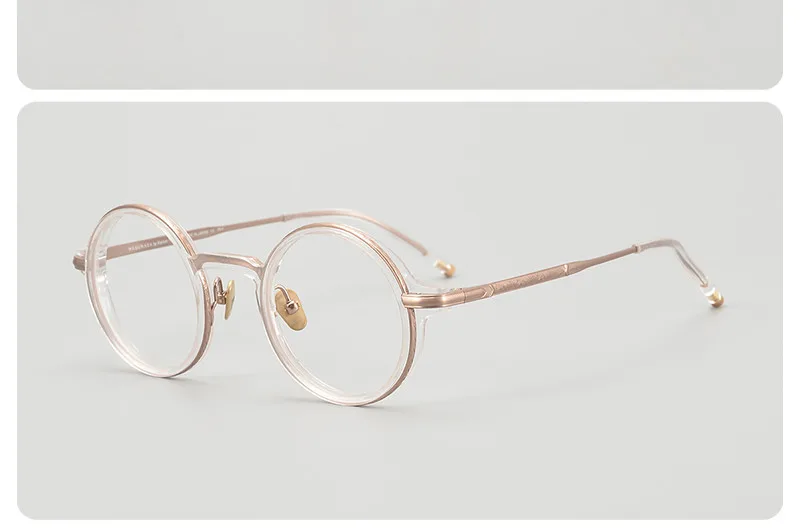 Japanische Handgefertigte Titan-Acetat-Brillengestelle Vintage Runde Brillenfassungen Brillen für Männer und Frauen Mode 2024 Kreatives Design – Detail 11