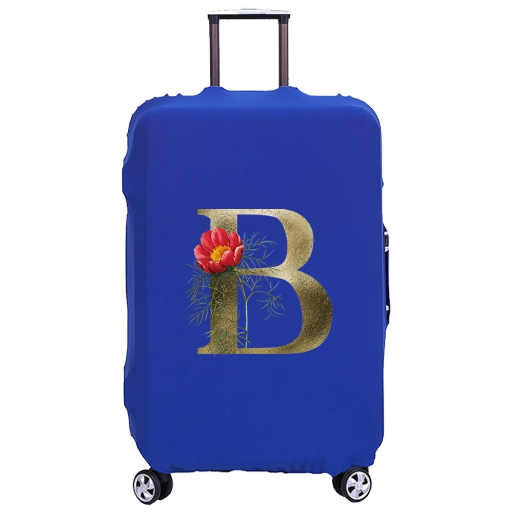 Elastic Luggage Protective Cover for 18-28 Inch Suitcase Golden Letter Printed Travel Accessories Trolley Duffle Protection Case