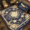 European Luxury Blue Soft Carpet Living Room Decoration Sofa Coffee Table Side Large Area Rug Bedroom Bedside Non-slip Floor Mat 3
