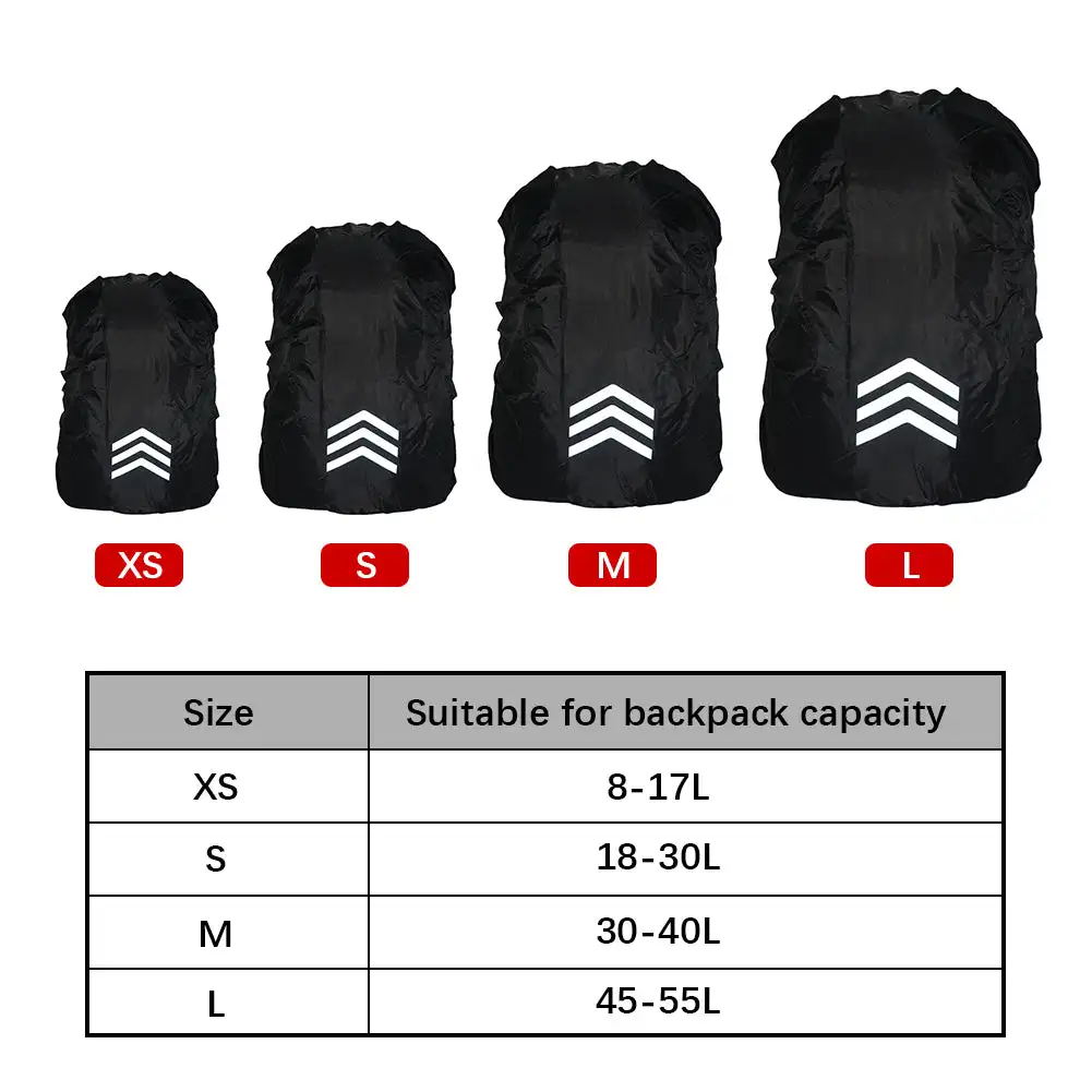 Outdoor Reflective Backpack Rain Cover Night Cycling Hiking Safety Climbing Bag Cover Waterproof Rain Cover For Backpack 18-45L