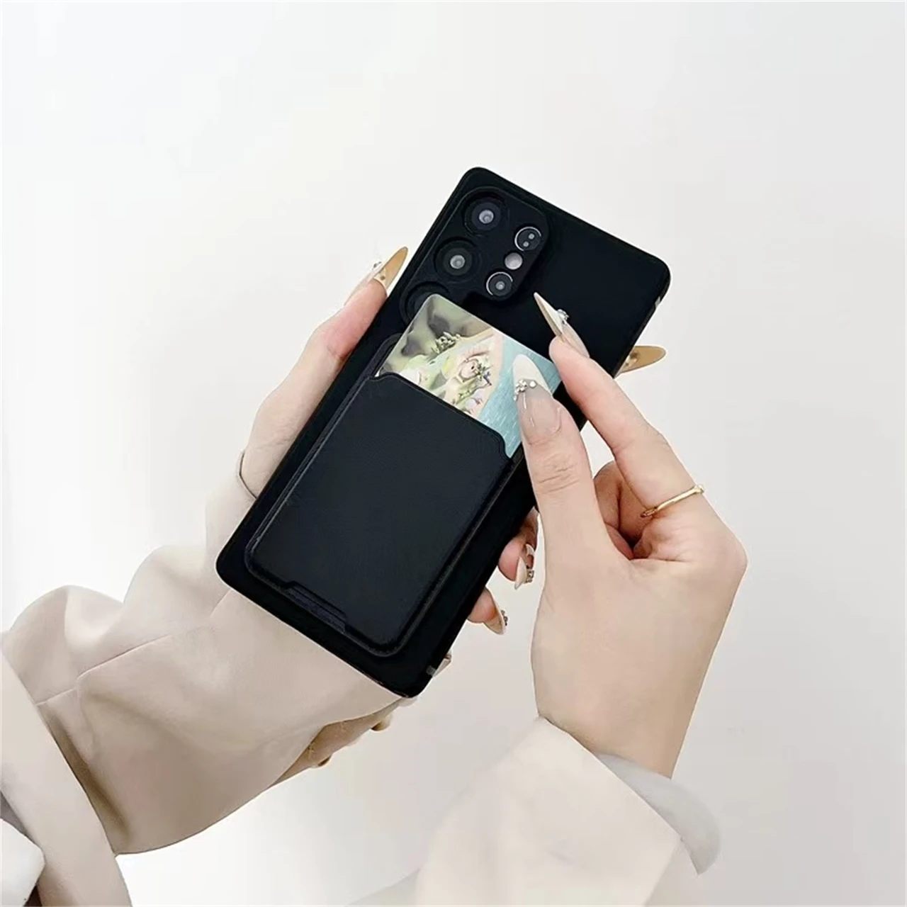Candy Color Wallet Card Holder Phone Case - TPU Silicone Cover