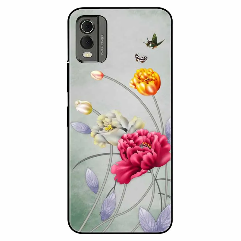Soft Black Bumpers Cool Fashion TPU Coque with Cat Lion Design