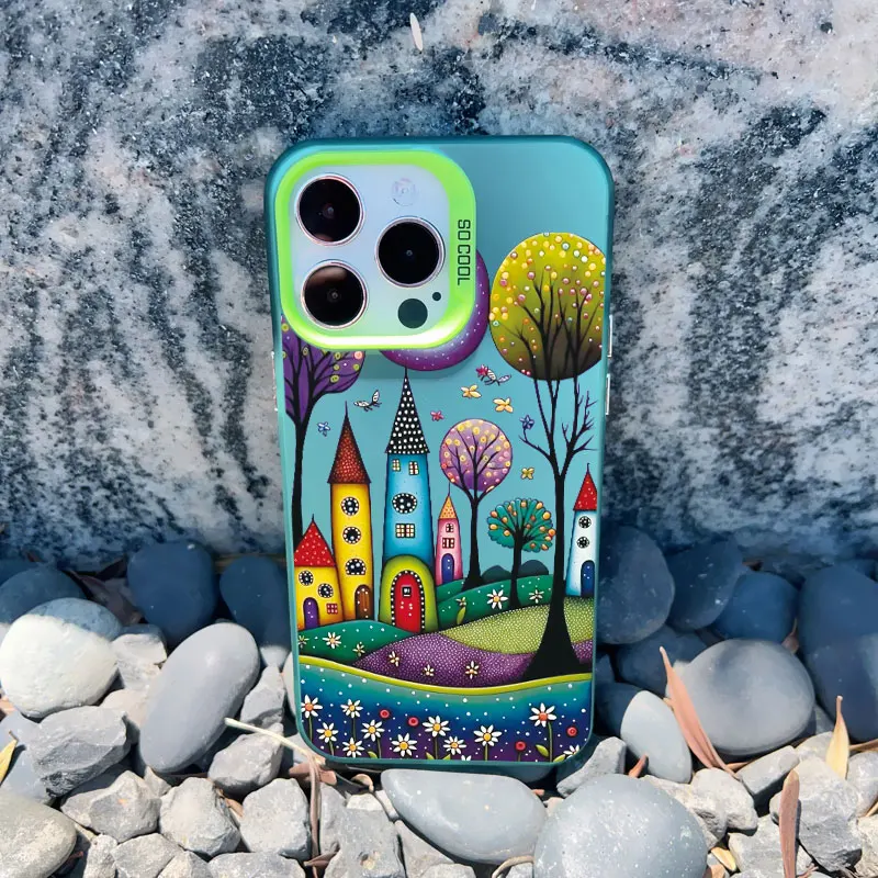 Colorful Forest Town Fashion Laser Shockproof Phone Case